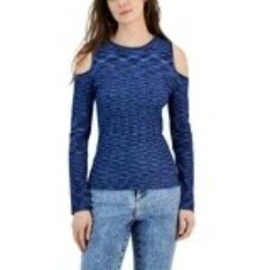 International Concepts Cold Shoulder Space Dye sweater